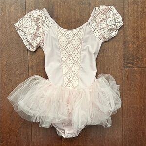Sansha Pink Lace Ballet Tutu Costume with Lace Panels, Size E (10years)